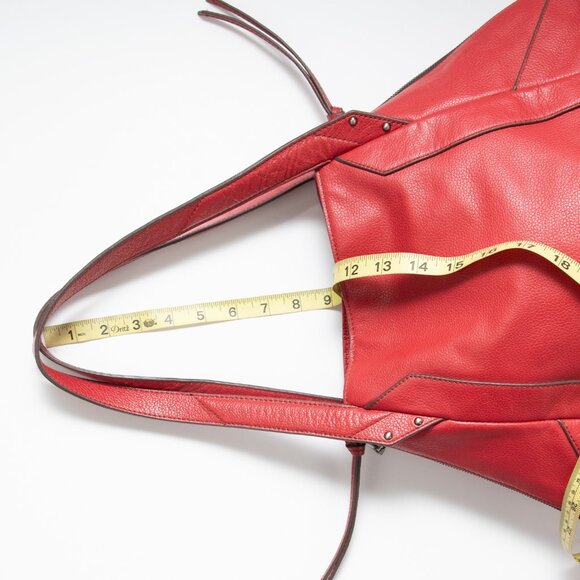 Kooba Shoulder Bag Pebbled Leather Convertible Side Panels Red - Picture 11 of 16